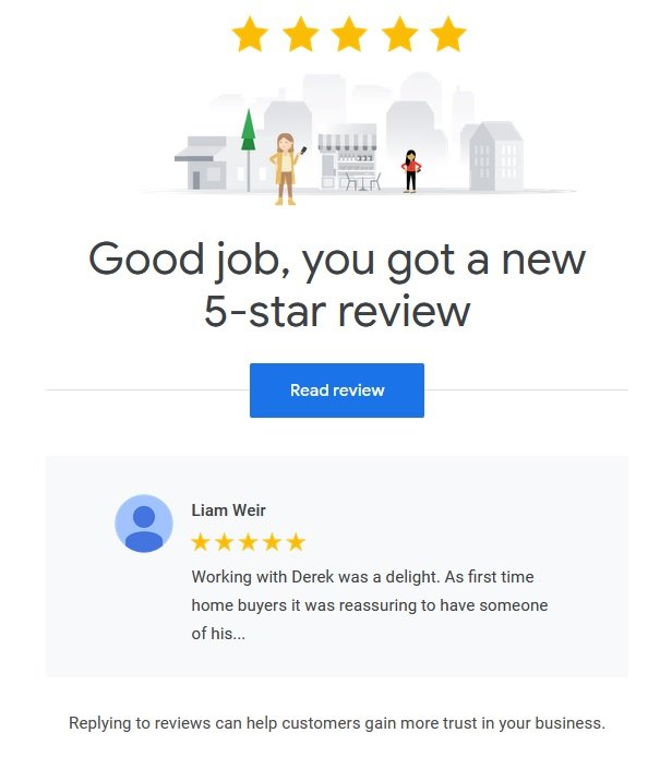 another buyer's google review for realtor derek hulewicz
